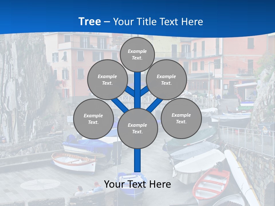 Town Cliff Boat PowerPoint Template