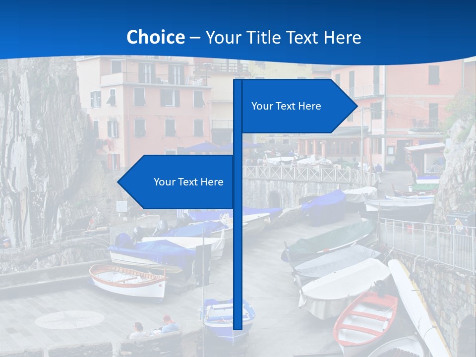 Town Cliff Boat PowerPoint Template