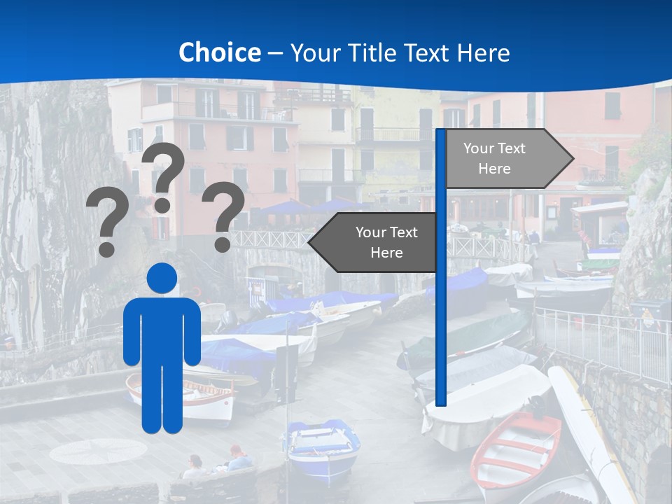 Town Cliff Boat PowerPoint Template