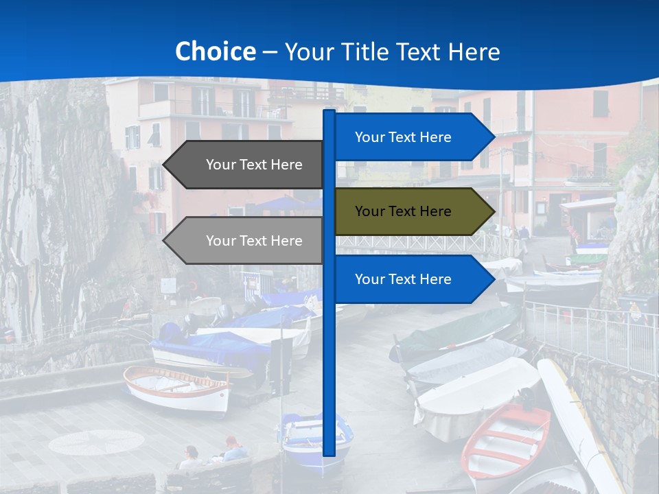 Town Cliff Boat PowerPoint Template