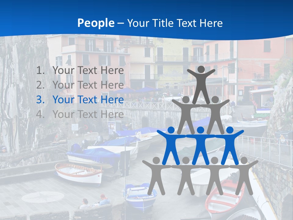 Town Cliff Boat PowerPoint Template