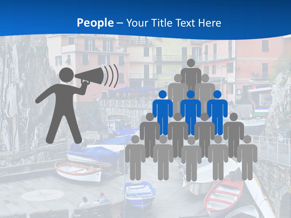 Town Cliff Boat PowerPoint Template