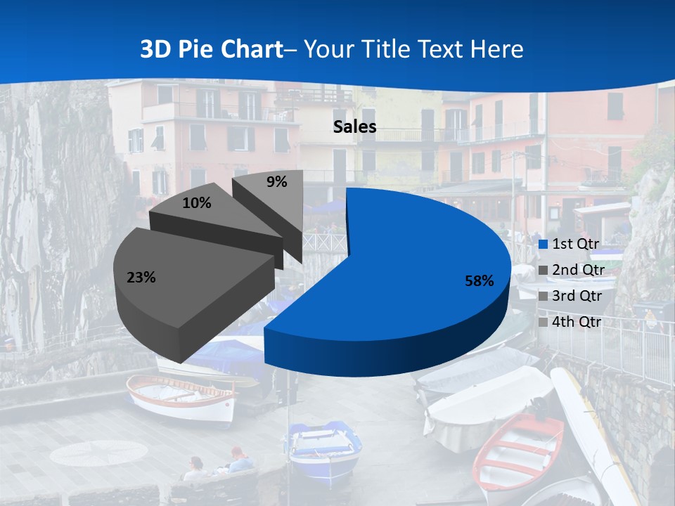Town Cliff Boat PowerPoint Template