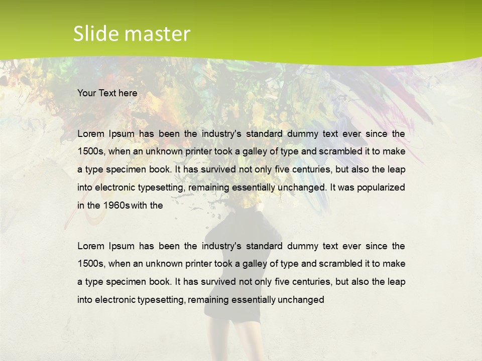 Back Caucasian Flower PowerPoint Template