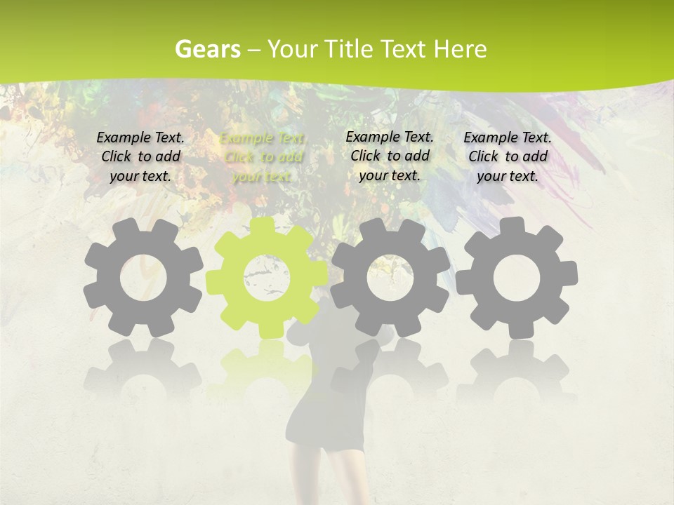 Back Caucasian Flower PowerPoint Template