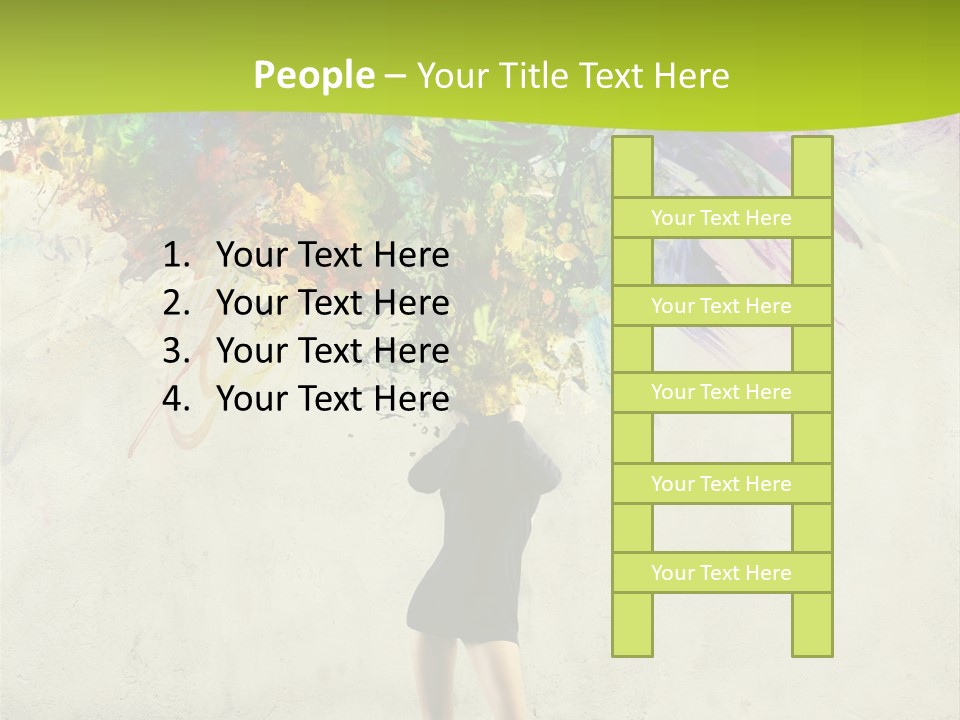 Back Caucasian Flower PowerPoint Template