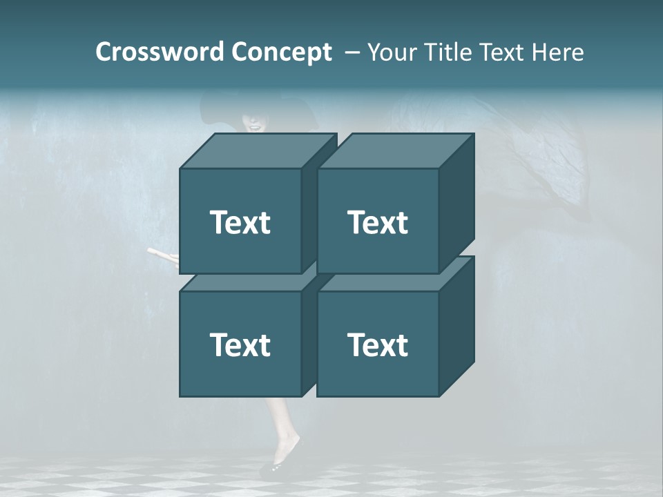 Tiled Floor Witch Happy PowerPoint Template