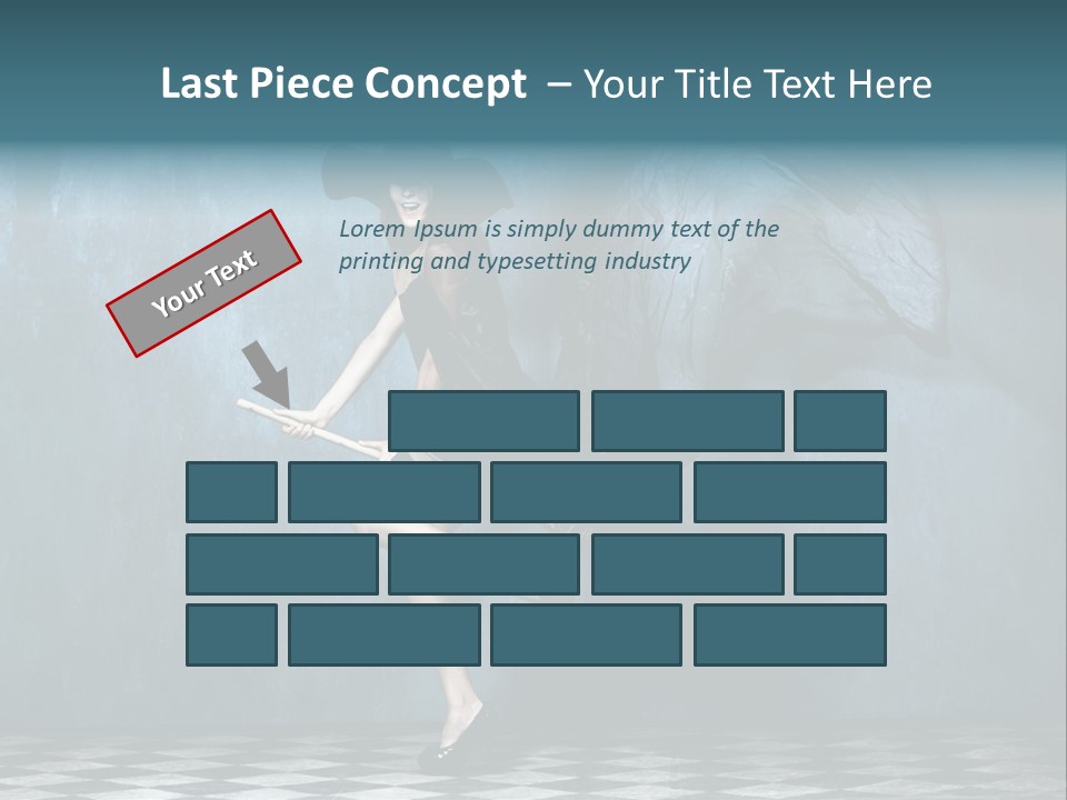 Tiled Floor Witch Happy PowerPoint Template