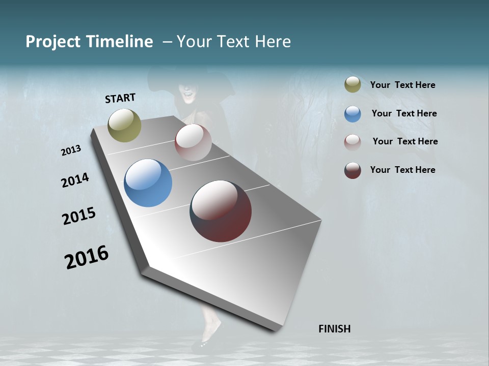 Tiled Floor Witch Happy PowerPoint Template