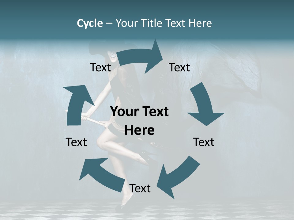 Tiled Floor Witch Happy PowerPoint Template