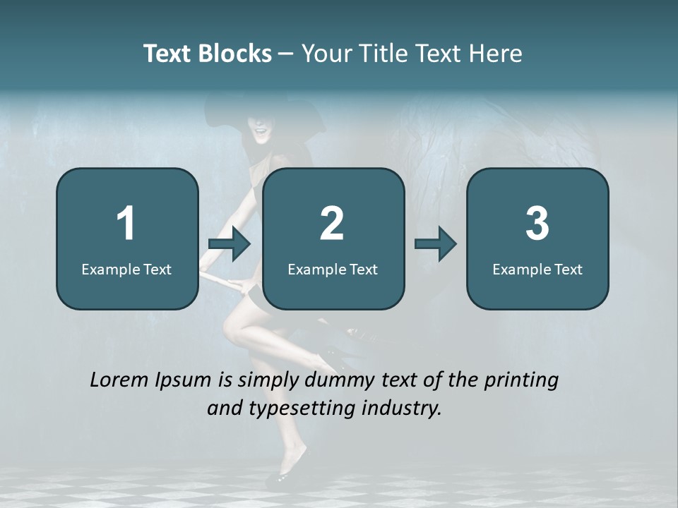 Tiled Floor Witch Happy PowerPoint Template