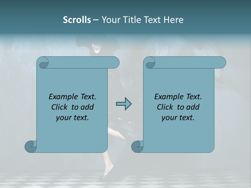 Tiled Floor Witch Happy PowerPoint Template