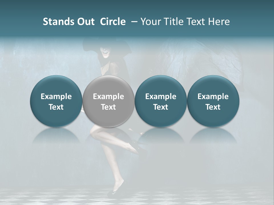 Tiled Floor Witch Happy PowerPoint Template