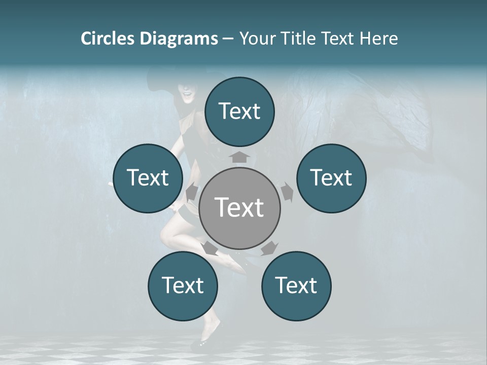 Tiled Floor Witch Happy PowerPoint Template