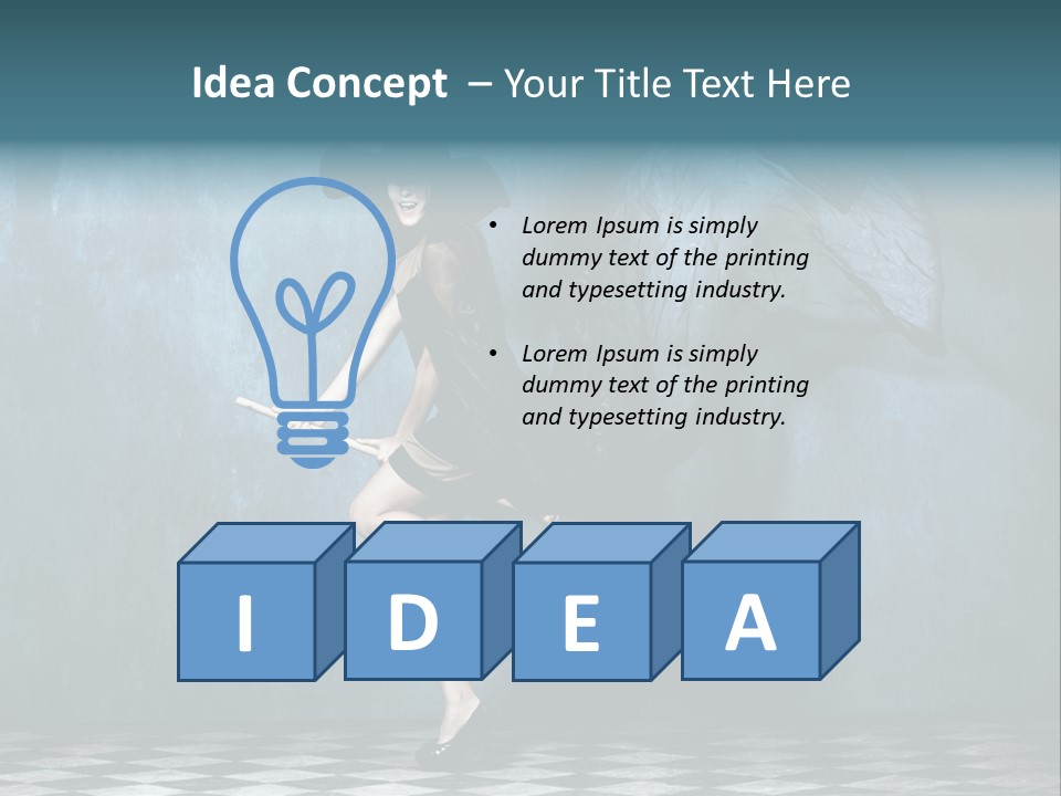 Tiled Floor Witch Happy PowerPoint Template