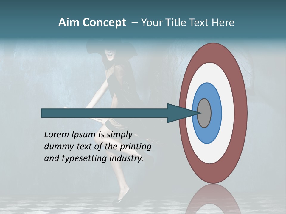 Tiled Floor Witch Happy PowerPoint Template