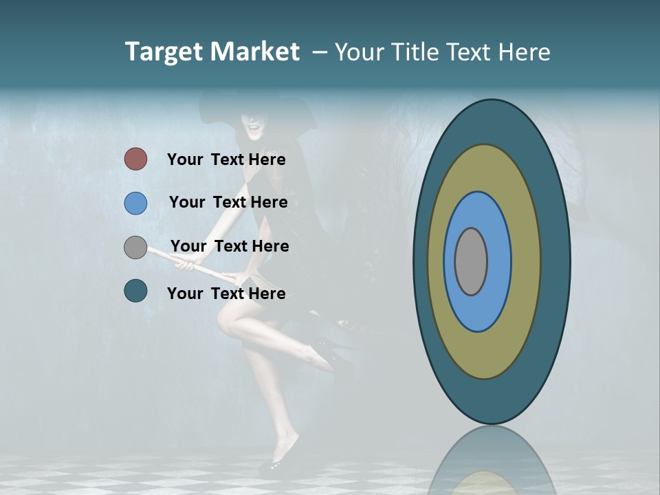 Tiled Floor Witch Happy PowerPoint Template