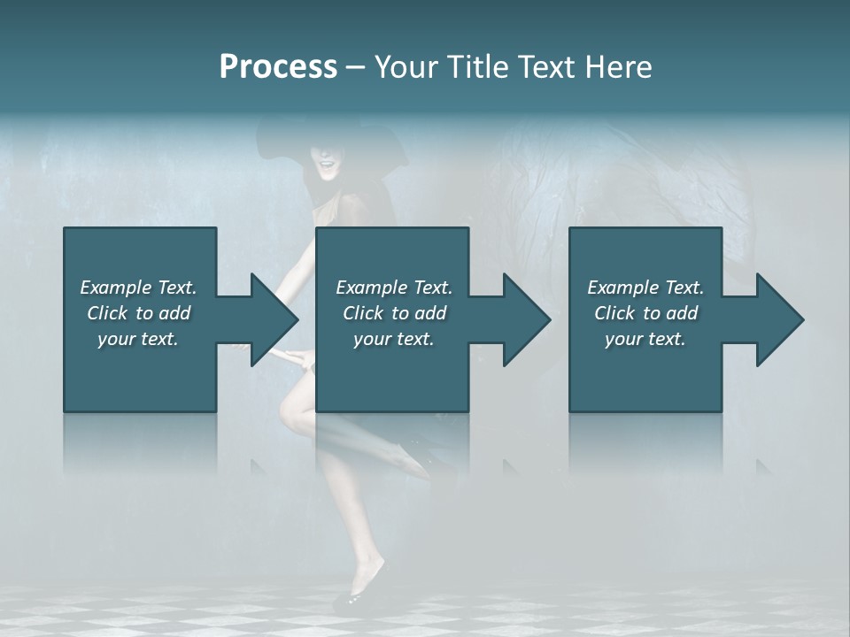 Tiled Floor Witch Happy PowerPoint Template