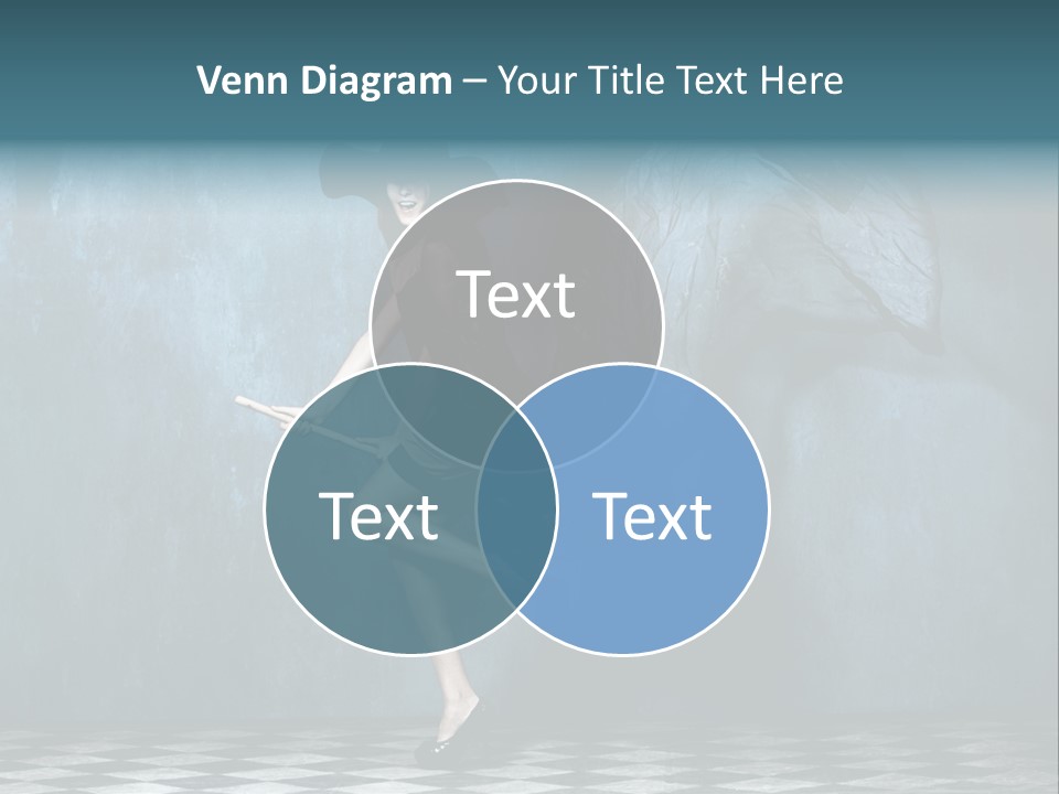 Tiled Floor Witch Happy PowerPoint Template