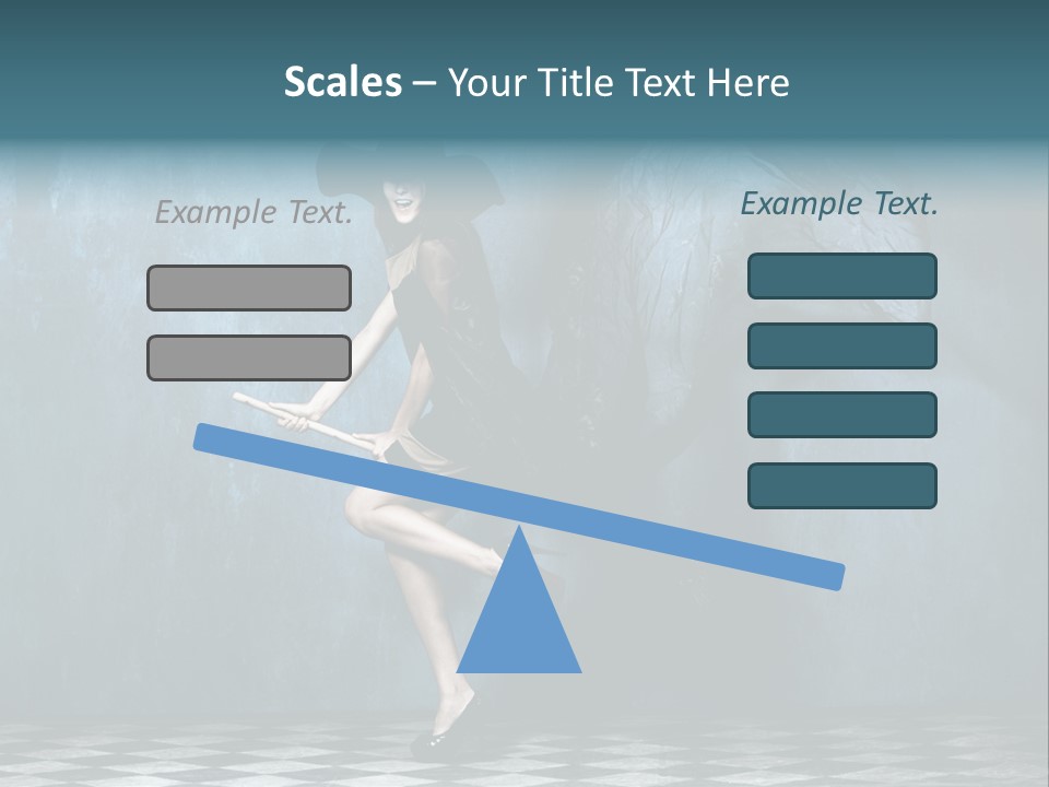 Tiled Floor Witch Happy PowerPoint Template