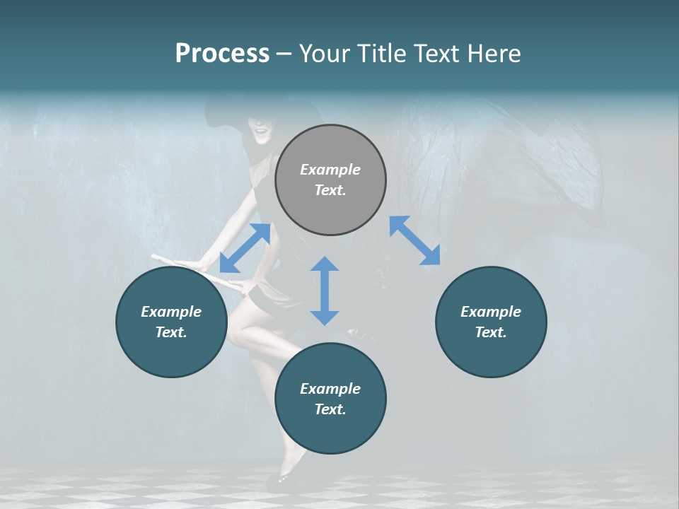 Tiled Floor Witch Happy PowerPoint Template