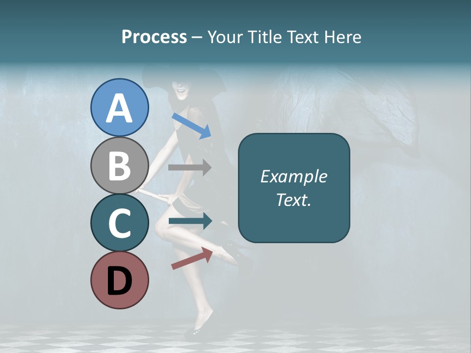 Tiled Floor Witch Happy PowerPoint Template