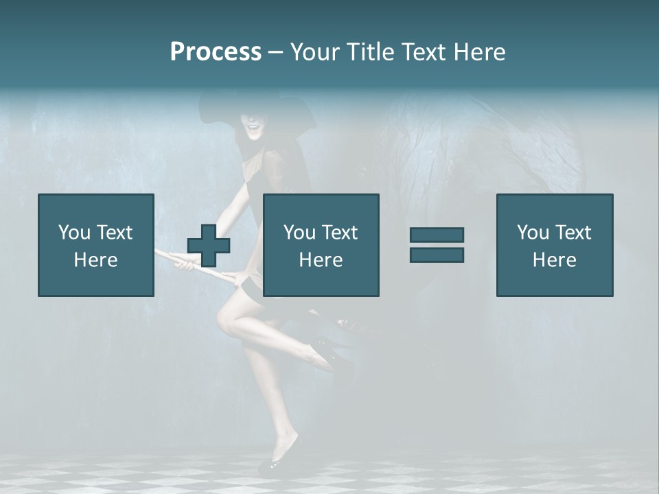 Tiled Floor Witch Happy PowerPoint Template
