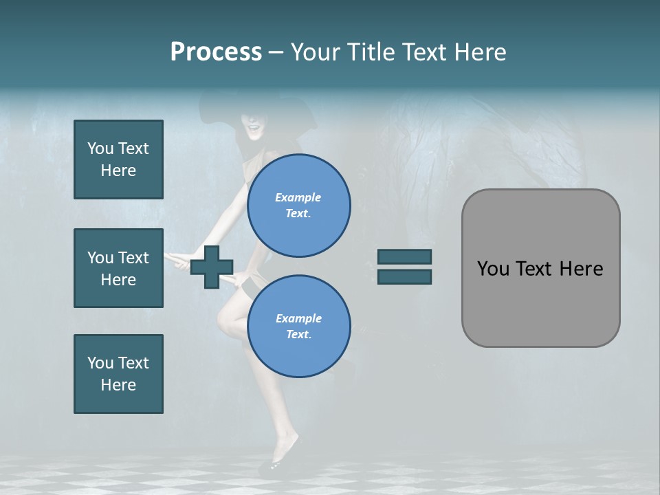 Tiled Floor Witch Happy PowerPoint Template