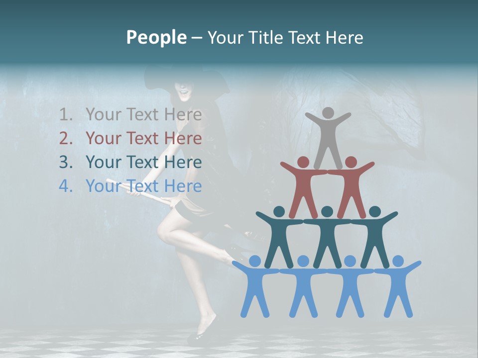 Tiled Floor Witch Happy PowerPoint Template