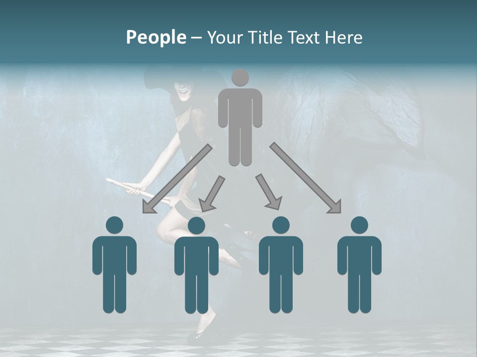 Tiled Floor Witch Happy PowerPoint Template