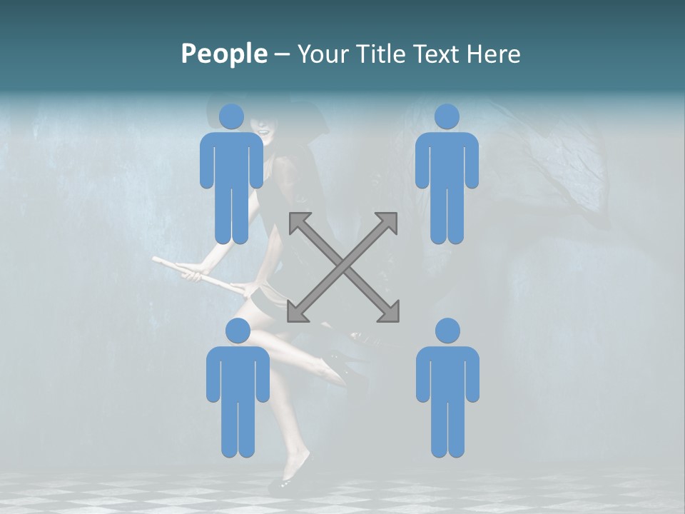 Tiled Floor Witch Happy PowerPoint Template