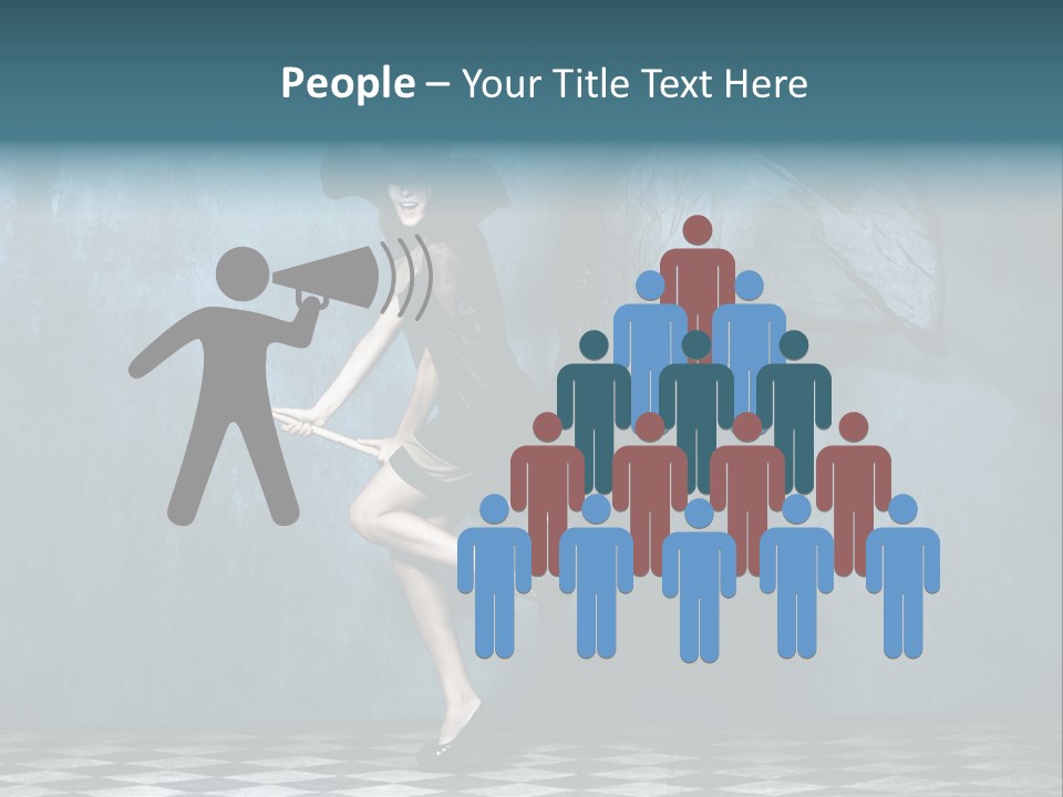 Tiled Floor Witch Happy PowerPoint Template