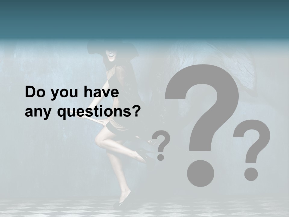 Tiled Floor Witch Happy PowerPoint Template