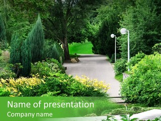 Walkway Public Flower PowerPoint Template