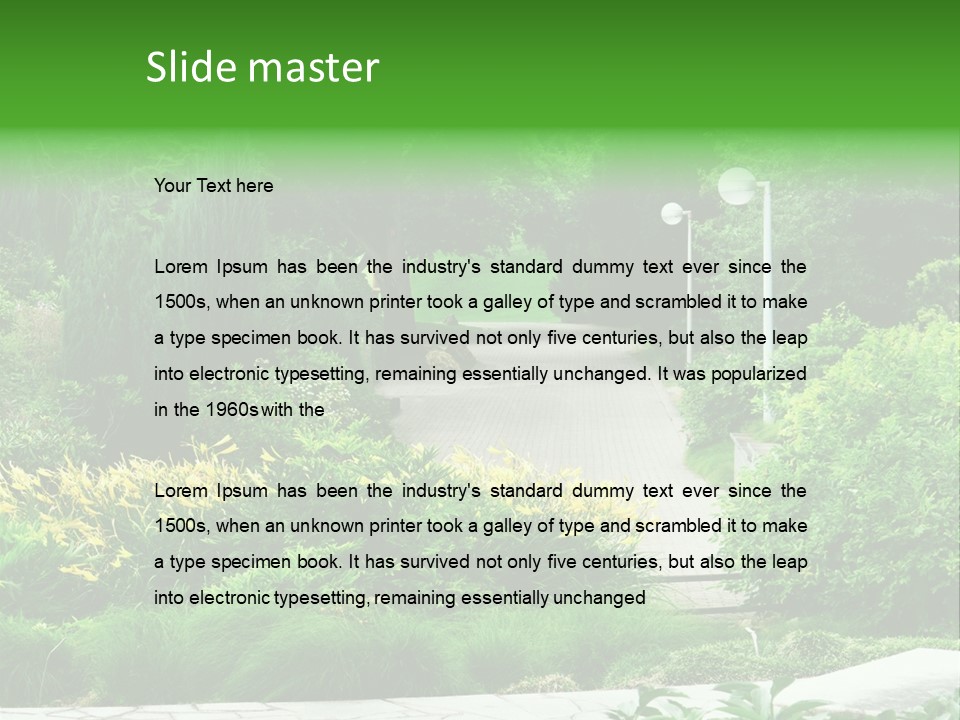 Walkway Public Flower PowerPoint Template