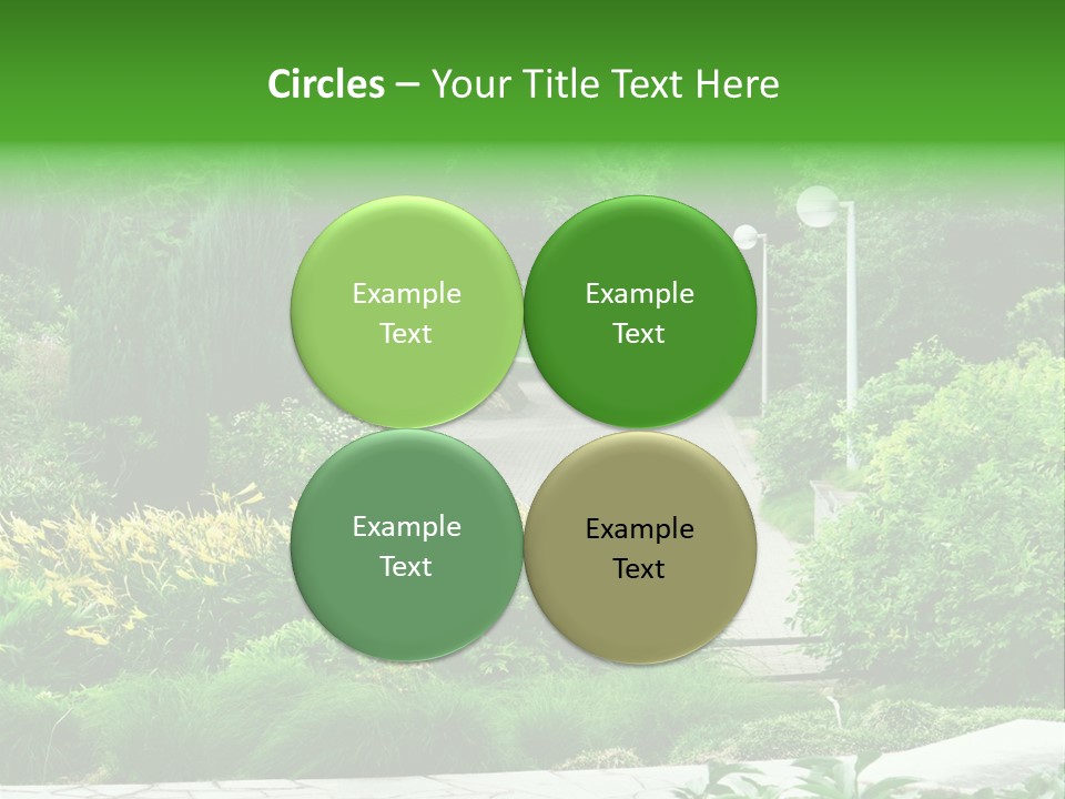 Walkway Public Flower PowerPoint Template