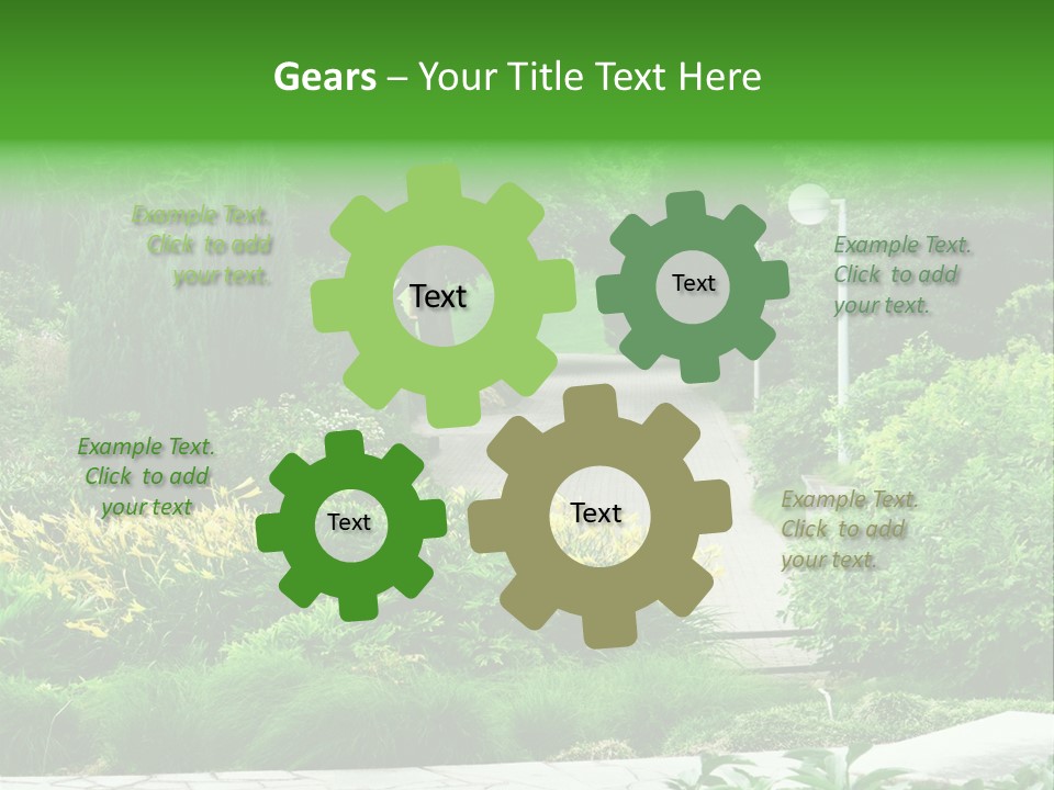 Walkway Public Flower PowerPoint Template