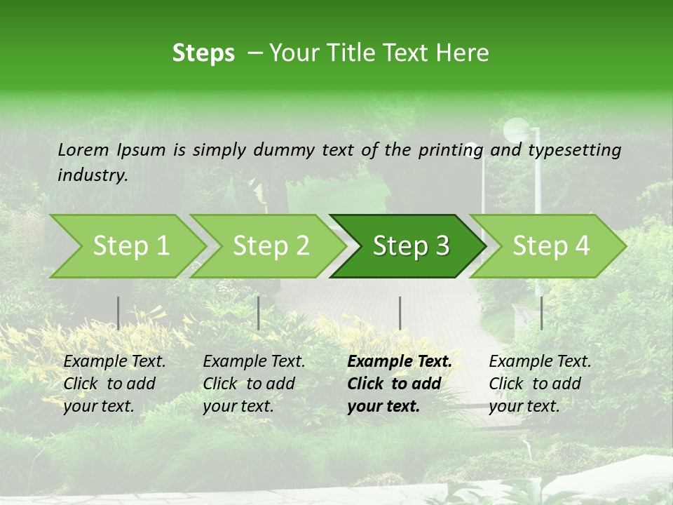 Walkway Public Flower PowerPoint Template