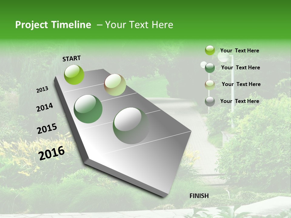 Walkway Public Flower PowerPoint Template