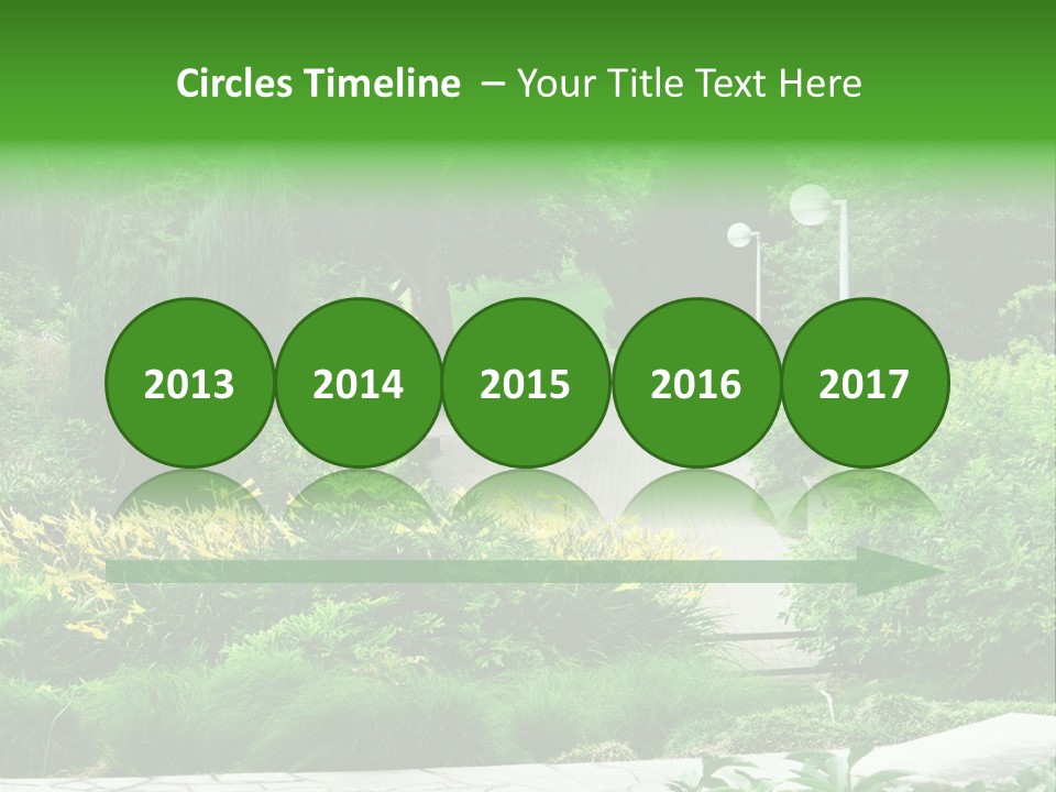 Walkway Public Flower PowerPoint Template