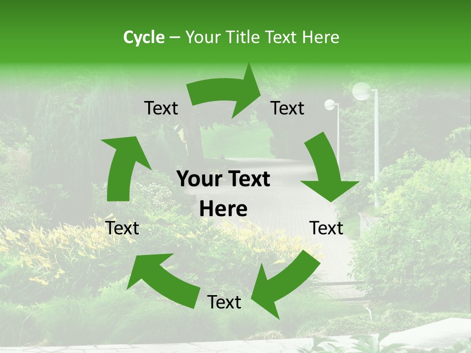 Walkway Public Flower PowerPoint Template