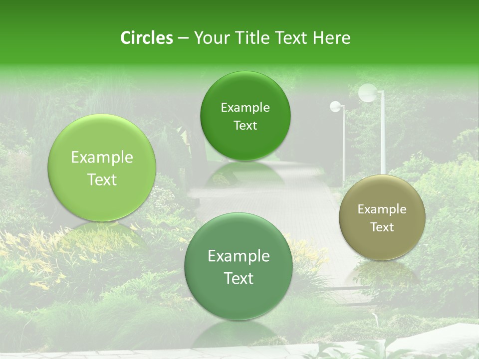 Walkway Public Flower PowerPoint Template