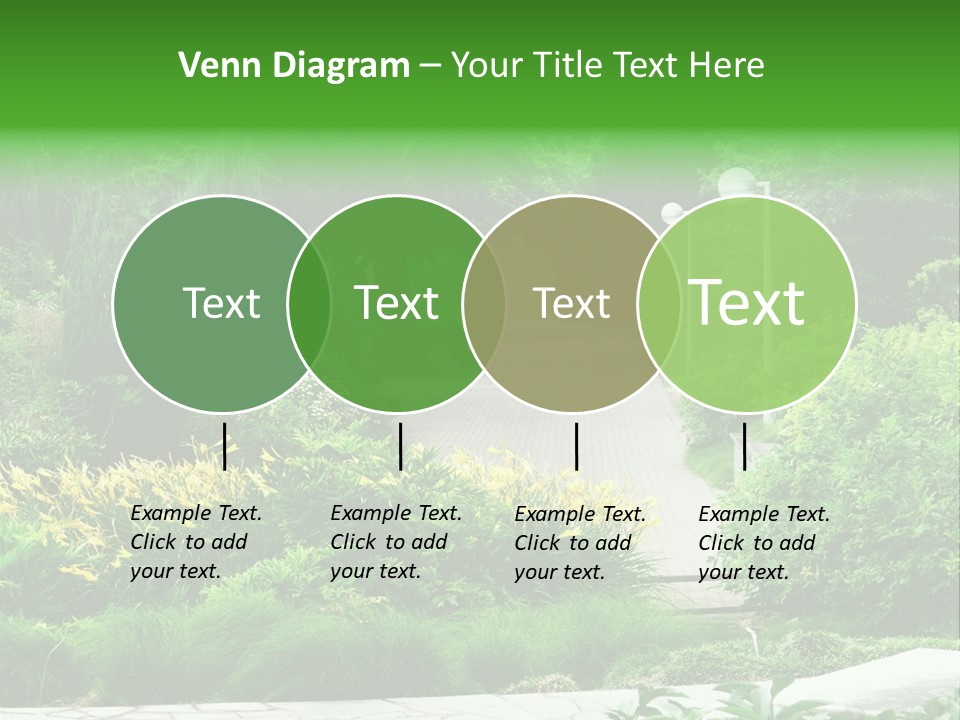 Walkway Public Flower PowerPoint Template