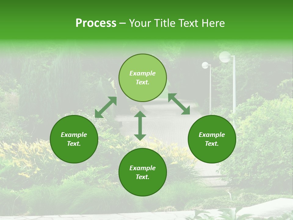 Walkway Public Flower PowerPoint Template