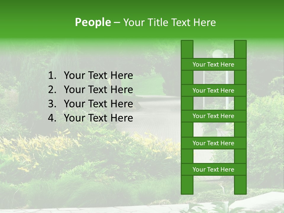 Walkway Public Flower PowerPoint Template