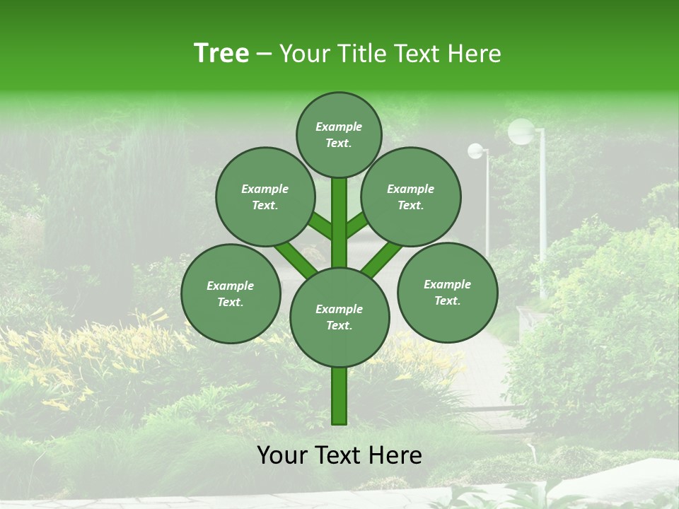 Walkway Public Flower PowerPoint Template