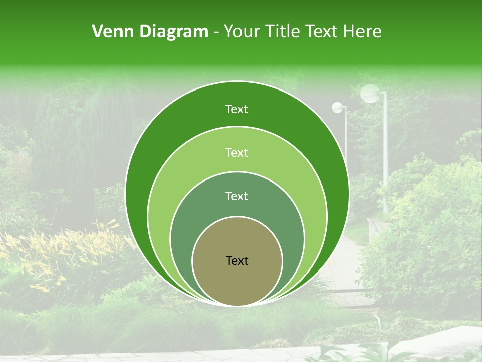 Walkway Public Flower PowerPoint Template