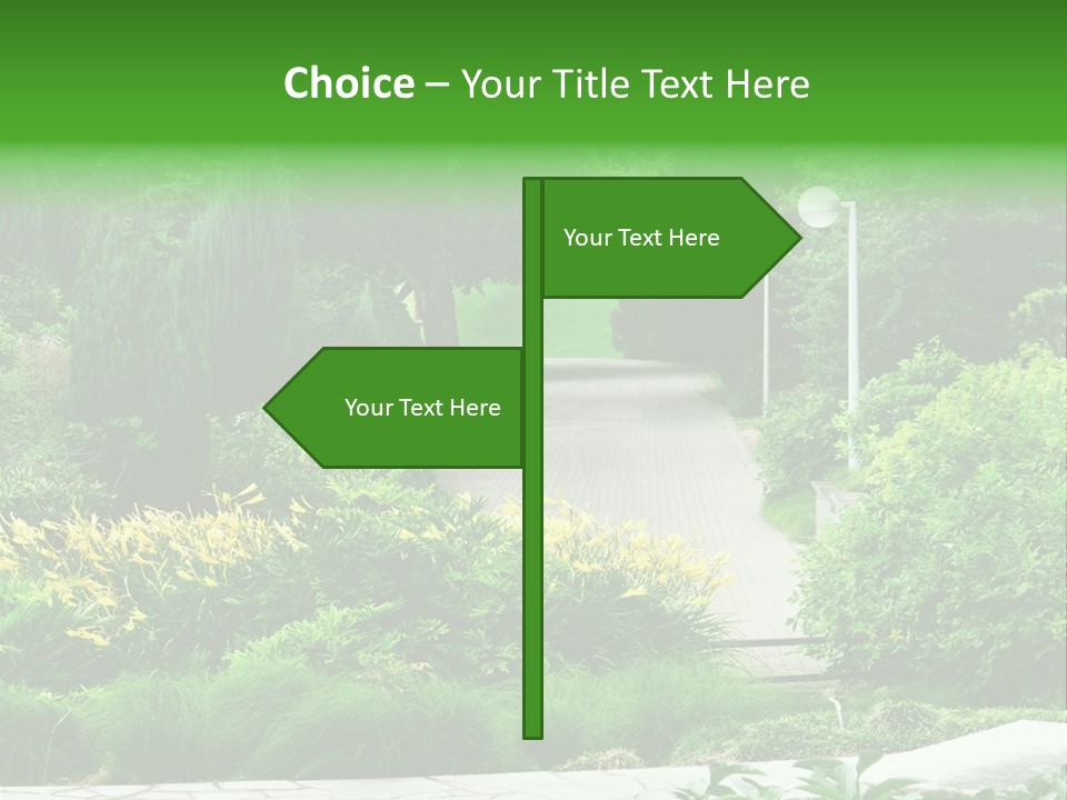 Walkway Public Flower PowerPoint Template