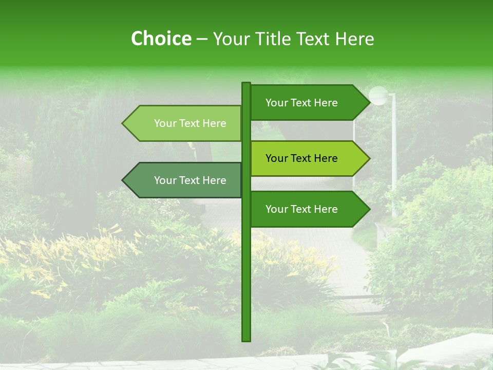 Walkway Public Flower PowerPoint Template