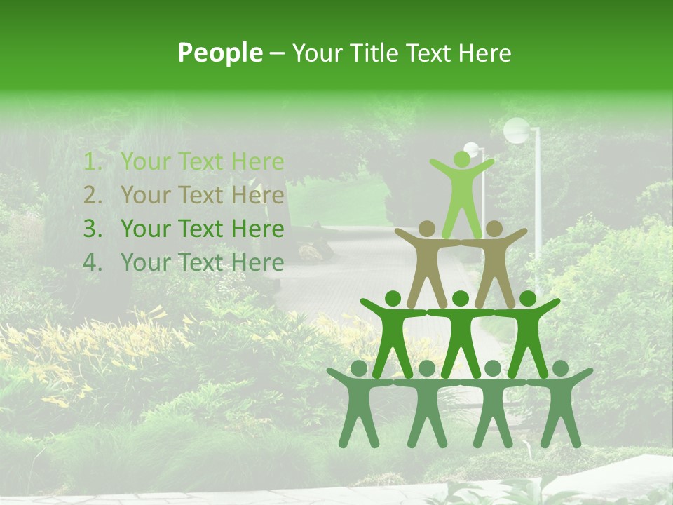 Walkway Public Flower PowerPoint Template